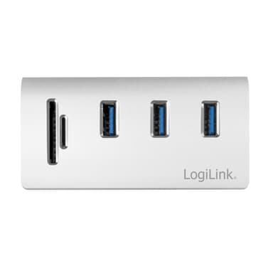 USB3.0 3-ports hub + minnekortleser