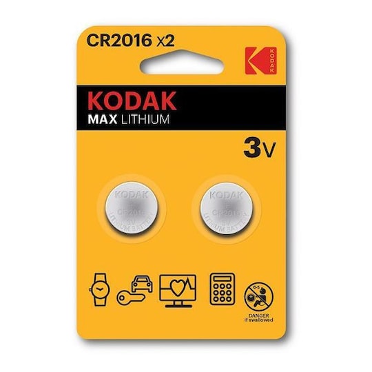 kodak Max lithium CR2016 battery (2 pack)