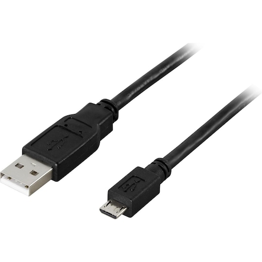 DELTACO USB 2.0 typ A till Micro-B USB, 5-pin, 3m, svart
