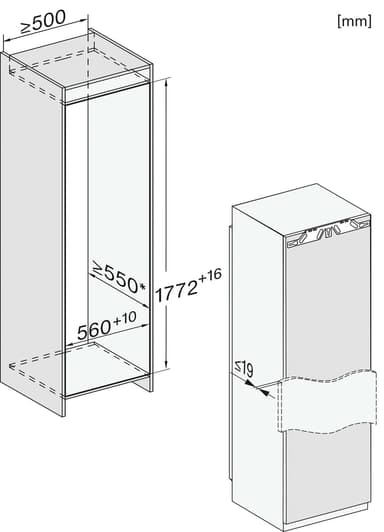 Miele fryseskap FNS7770E innebygd