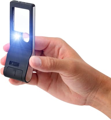 Forstørrelsesglass 3X / 10X mikroskop 55X med LED og UV-lampe