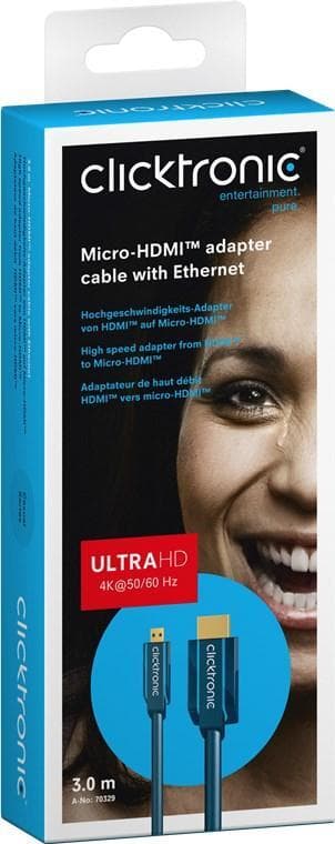 Micro-HDMIâ„¢-adapterkabel med Ethernet