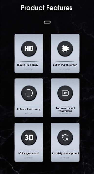 HDMI-svitsj 2.0 4K 60 HZ Sølv