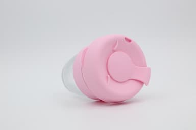 Kaffekrus med lokk glass / silikon Rosa