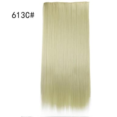 Clip-on langt rett hår 60 cm Blond