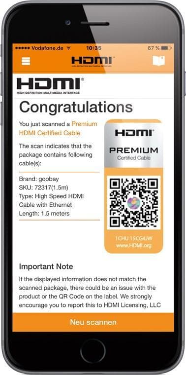 Ultra-høyhastighets HDMI-kabel, autorisert