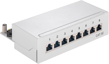 Goobay CAT 5e mini / skrivebordstilkoblingspanel, 8 porter
