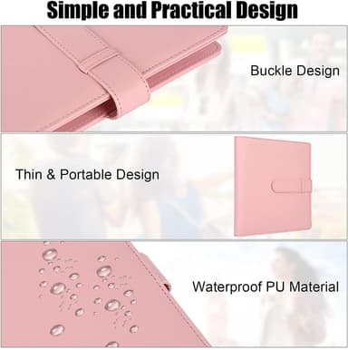 Mini fotoalbum for Polaroid 256 lommer PU Rosa