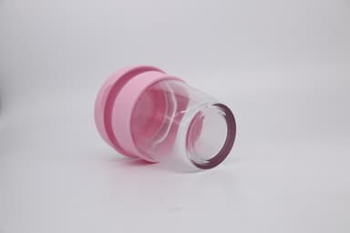 Kaffekrus med lokk glass / silikon Rosa