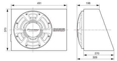Pioneer TS-WX300A Aktiv subwoofer med innebyggd D-klasse forsterker
