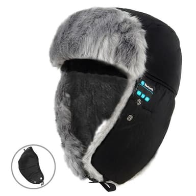 Vinterlue med innbygd Bluetooth Headset