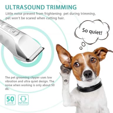 Hundeklipper med tilbehør - hvit