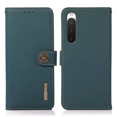 Mobil lommebok 3-korts lær RFID Sony Xperia 10 IV - Grønn