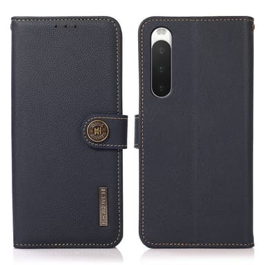 Mobil lommebok 3-korts lær RFID Sony Xperia 10 IV - Blå