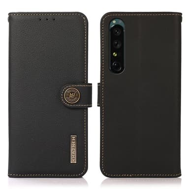 Mobil lommebok 3-korts lær RFID Sony Xperia 1 IV - Sort