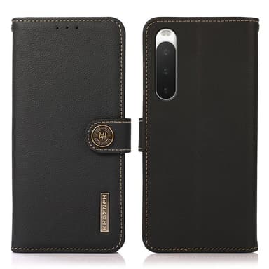 Mobil lommebok 3-korts lær RFID Sony Xperia 10 IV - Sort