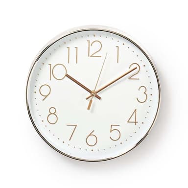 Veggur | Diameter: 300 mm | Plast | Hvit / Rose Gull