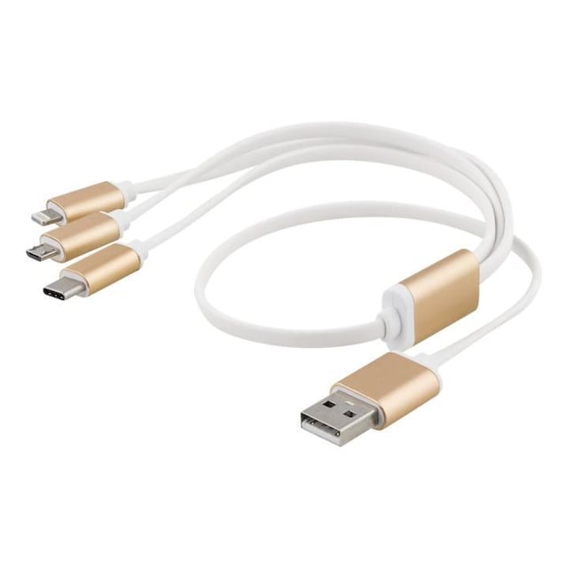 EPZI Multi-Charger, USB-C, Lightning, Micro USB, USB-A, 50cm, white