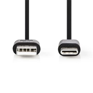 USB 2.0-Kabel | Type-C, hann - A, hann | 2,0 m | Sort