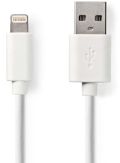 Synkroniserings- og ladekabel | Apple Lightning 8-pinners, hann - USB-A, hann |