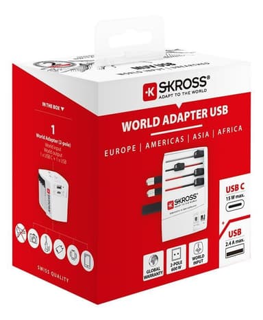 SKross MUV World USB-A/USB-C reiseadapter 3310008