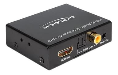DeLOCK HDMI Stereo/5.1 lydforvandler, UltraHD, Stereo S/PDIF, svart