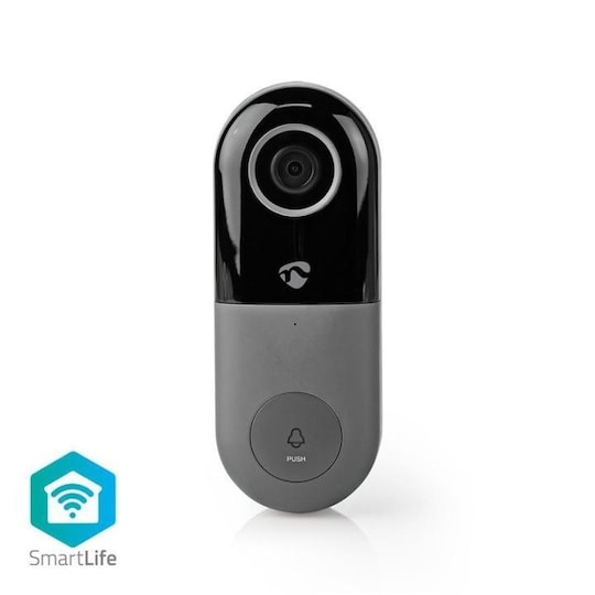 Nedis SmartLife Video Dør Telefon | Wi-Fi | Omformer | Full HD 1080p | Cloud Storage (valgfritt) / microSD (ikke inkludert) | IP54 | Med bevegelses sensor | Nattsyn | Grå / Sort