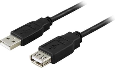 DELTACO USB 2.0 kabel Typ A han - Typ A hun 0,1m, svart