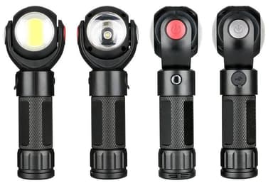 Oppladbar T6 + COB LED 360° roterende lommelykt med magnet