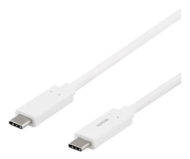 DELTACO USB-C to USB-C cable, 1m, 1.5A, , USB 3.1 Gen, E-Marker, white