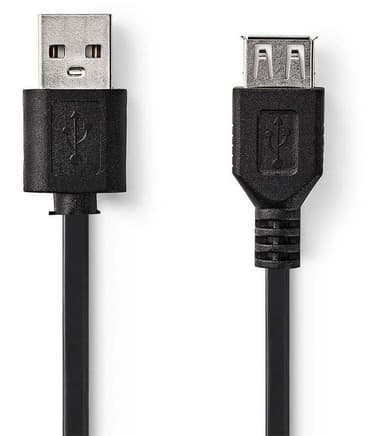 USB 2.0-Kabel | A, hann - USB A, hunn | 2,0 m | Sort