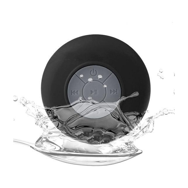 Vattentät Bluetooth-högtalare med sugpropp (Svart)