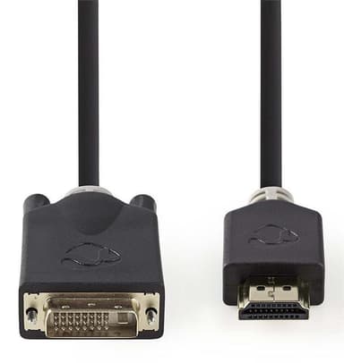 HDMI - DVI-kabel | HDMIâ„¢-kontakt - DVI-D 24 + 1-pinners, hann | 2,0 m | Antrasit