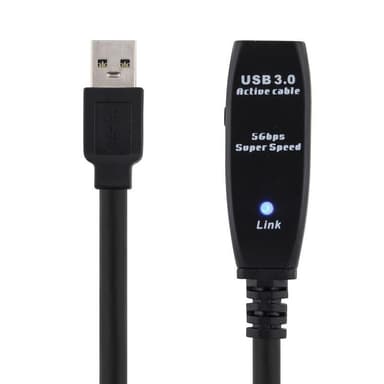 DELTACO aktiv USB 3.0-forlengelseskabel, Typ A ha - hu, 5m, blå