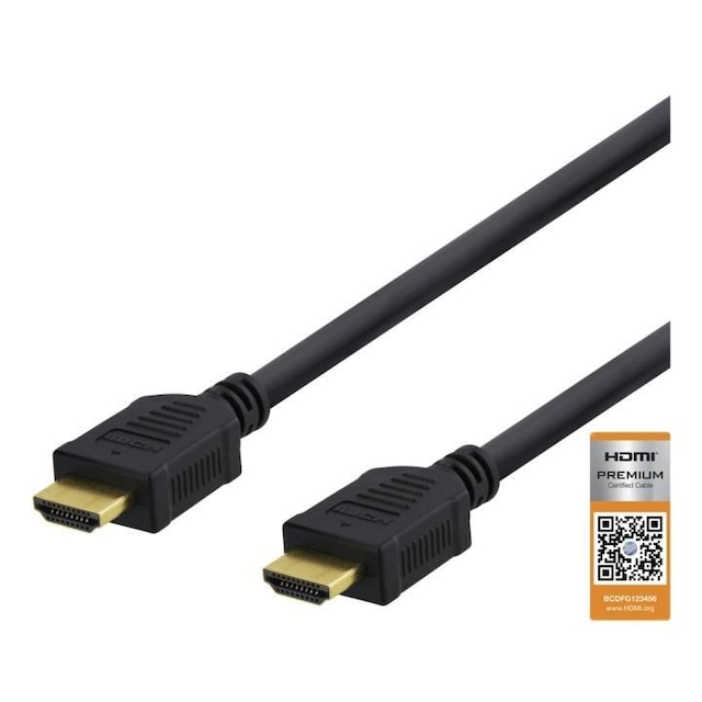 DELTACO High-Speed Premium HDMI cable, 3m, Ethernet, 4K UHD, black