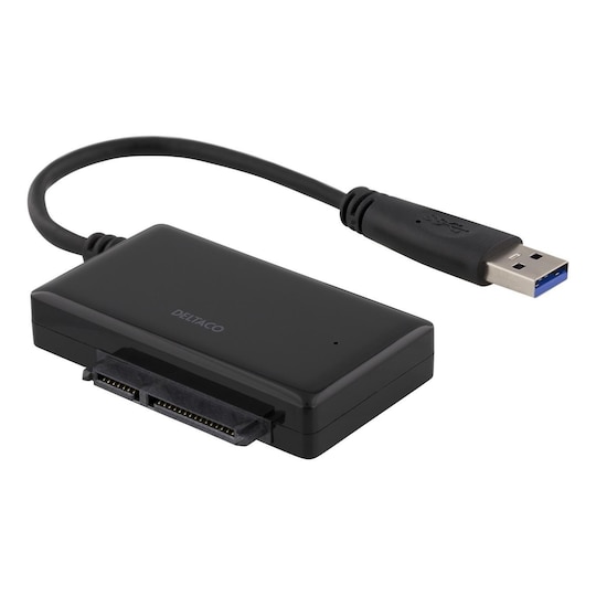 DELTACO USB 3.0 til SATA 6GB/s adapter, for 2,5"" harddisker, svart
