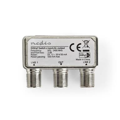 DiSEqC-bryter | 2 til 1 | F-kontakt | 950-2400 MHz