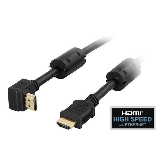 Fyrretræ balance vogn DELTACO HDMI-kabel, v1.4+Eth., 19-pin ha-vink. ha, 1080p, 0,5m, svart -  Elkjøp