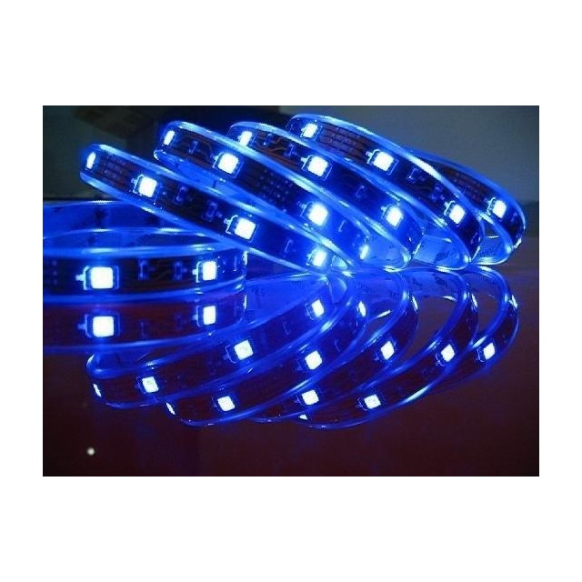 Blå LED stripe med dobbeltsidig tape, SMD, 60cm