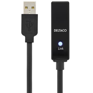 DELTACO USB forlengningskabel, aktiv,USB 2.0,10m