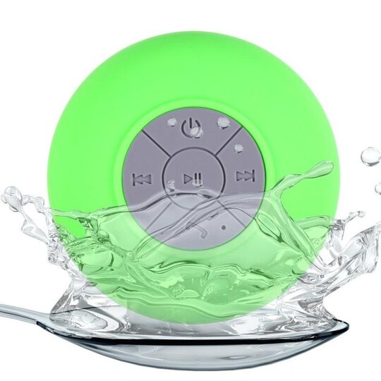 Vanntett Bluetooth-høyttaler med sugekopp (grønn)