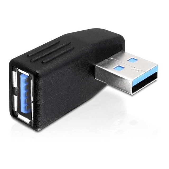 DeLOCK USB 3.0 adapter, angled 270° horizontal, male-female, black