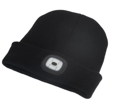 Hatt med inbyggd LED-lampa - svart