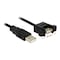 DeLOCK USB 2.0 kabel for panelmont. USB type A Ha -  A Ho, svart