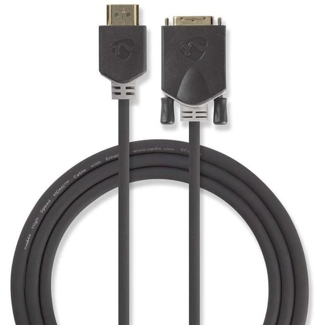 HDMI - DVI-kabel | HDMIâ„¢-kontakt - DVI-D 24 + 1-pinners, hann | 2,0 m | Antrasit