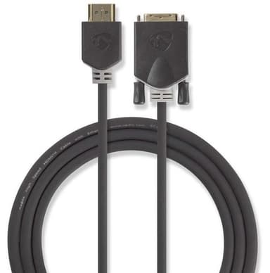 HDMI - DVI-kabel | HDMIâ„¢-kontakt - DVI-D 24 + 1-pinners, hann | 2,0 m | Antrasit