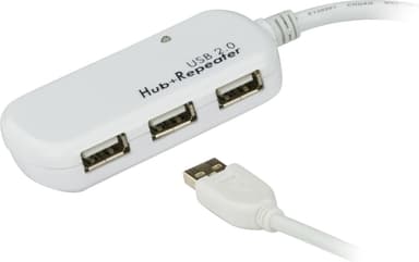 ATEN aktiv USB 2.0 forlengelseskabel med 4-ports hubb, 12m