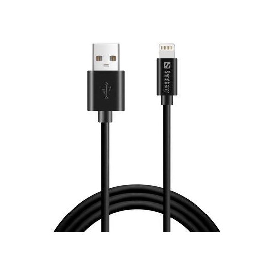 Sandberg USB-A til Lightning, svart (1m)