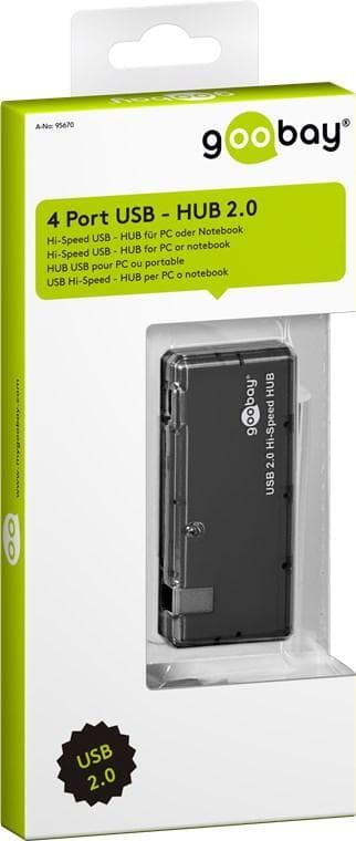 4-veis USB 2.0 Hi-Speed HUB