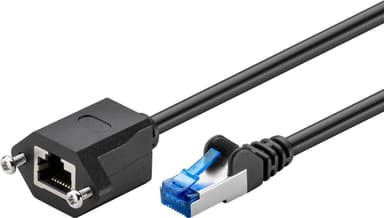 CAT 6A skjøteledning, S/FTP (PiMF), sort